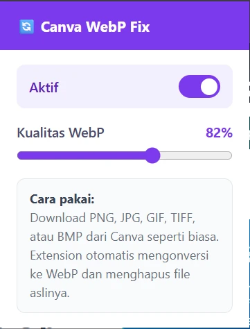 Canva to WebP Downloader screenshot